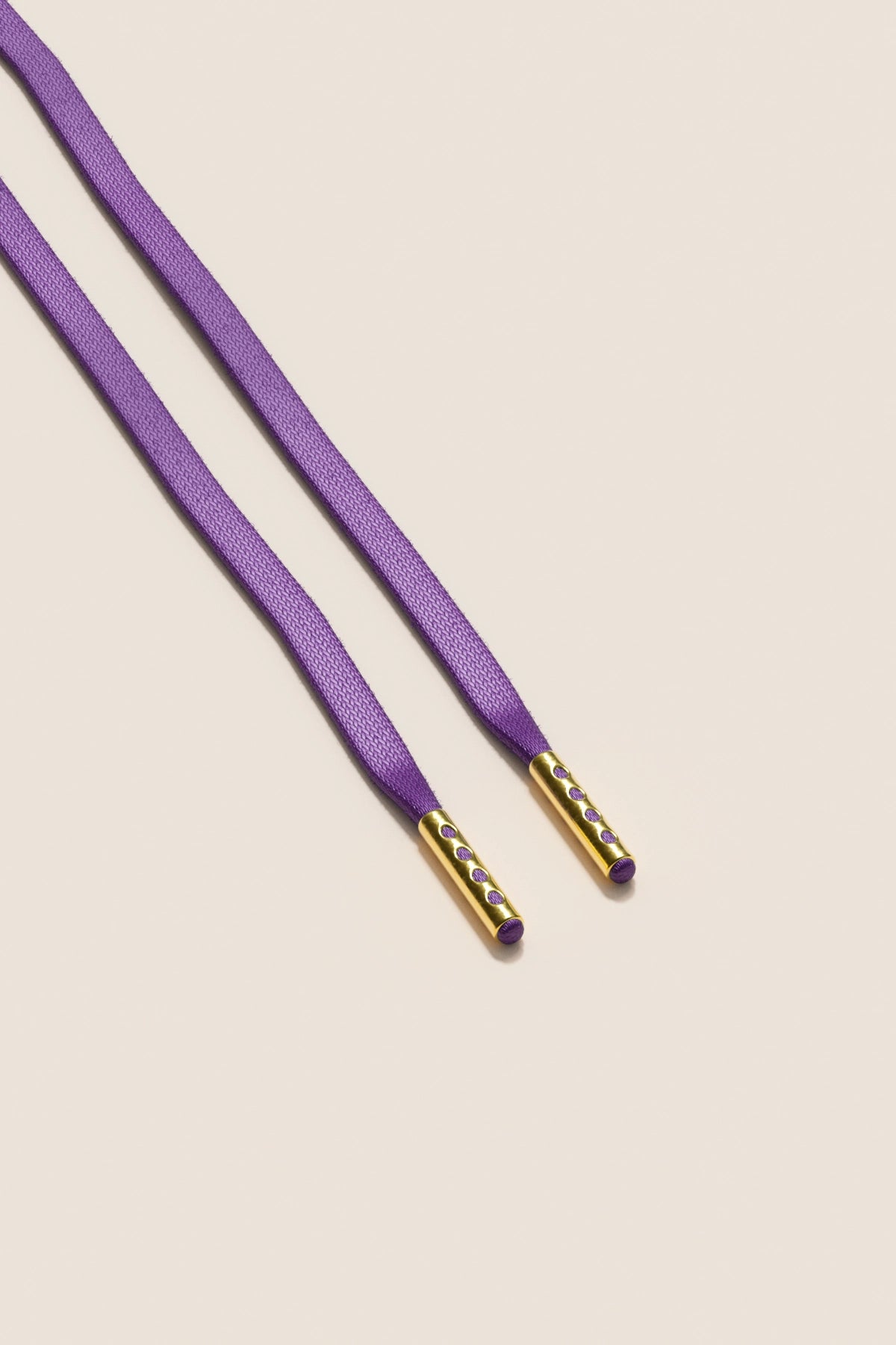 Senkels Purple 3mm Flat Waxed Shoelaces with Gold Aglets