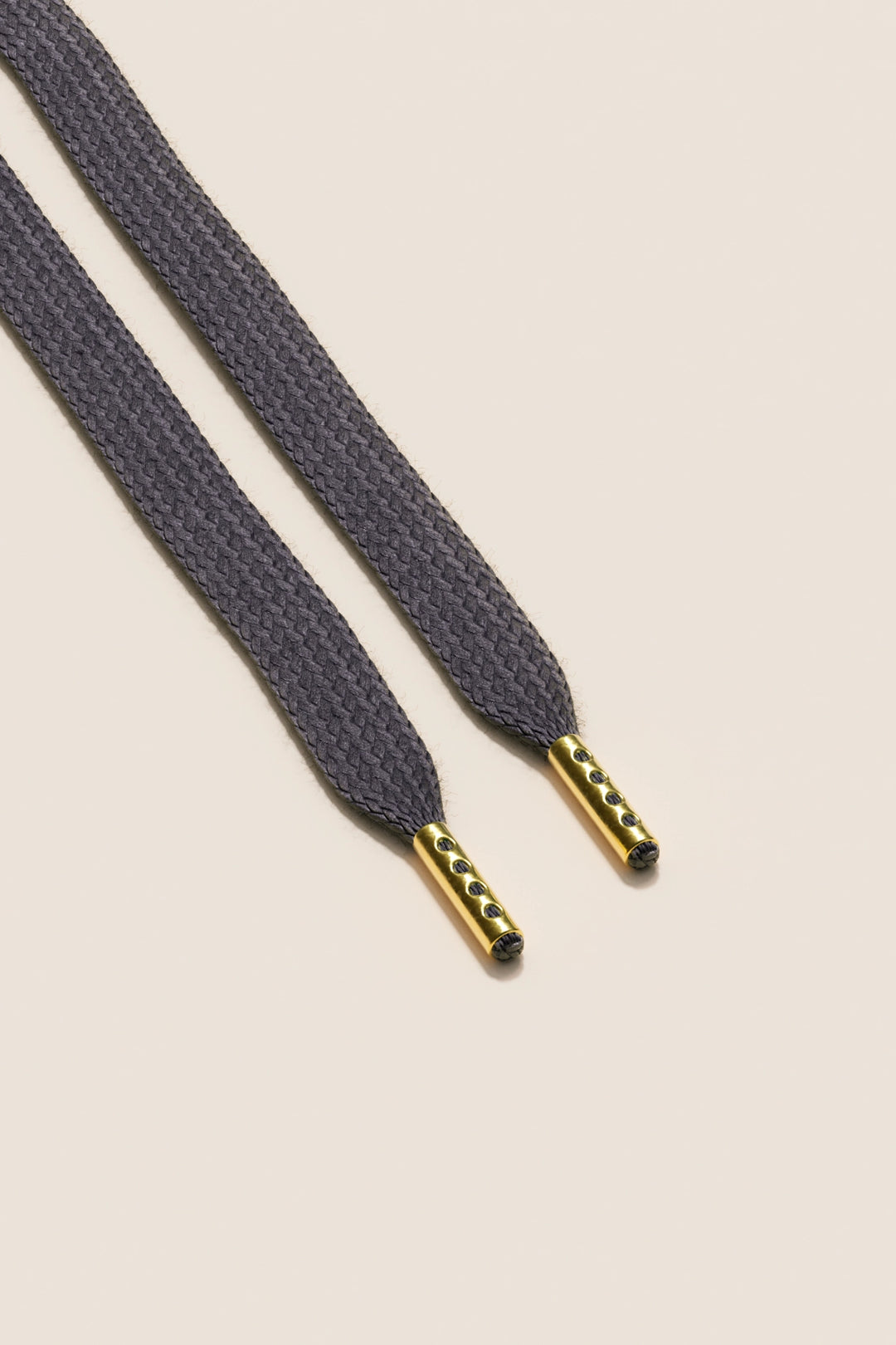 Senkels Charcoal Sneaker Shoelaces with Gold Aglets