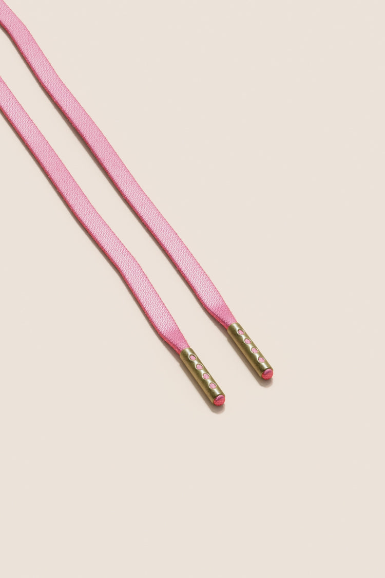 Senkels Flamingo Pink 3mm Flat Waxed Shoelaces with Brass Aglets