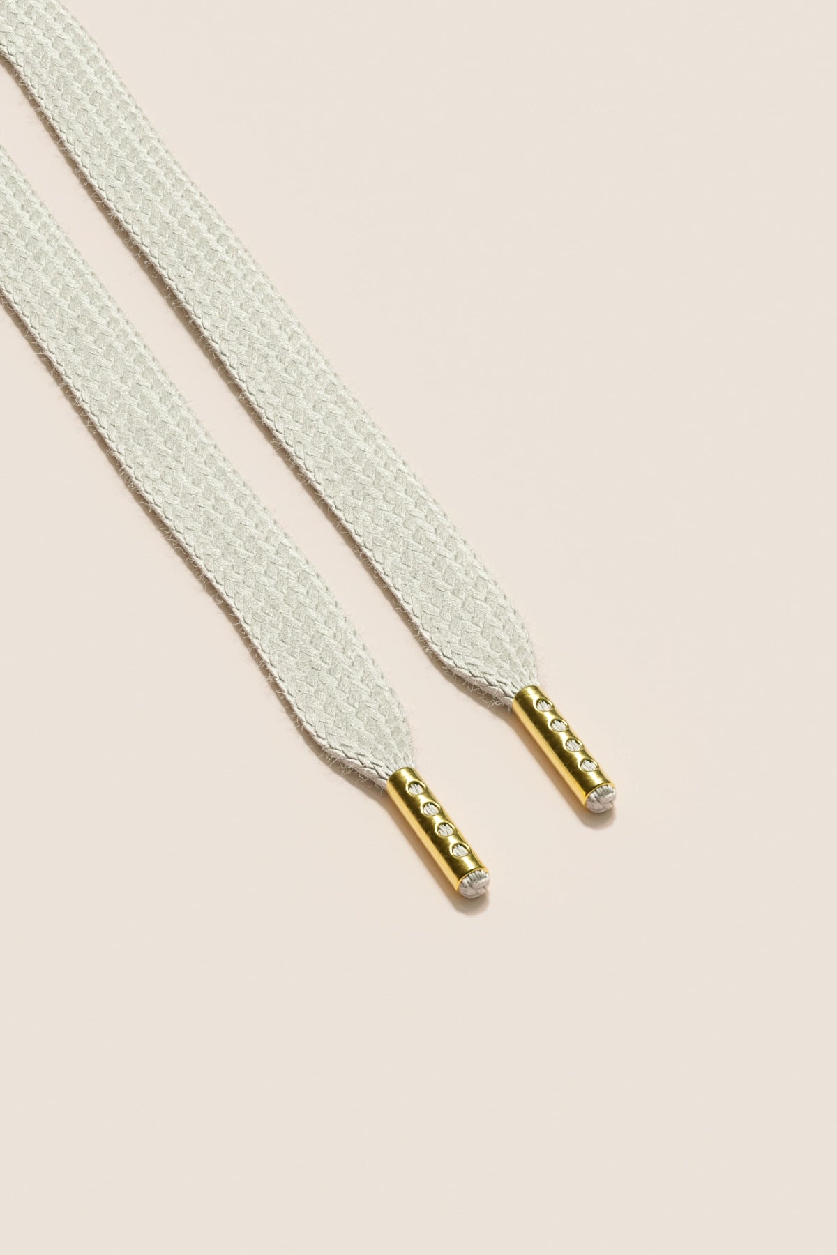 Senkels Off White Sneaker Shoelaces with Gold Aglets