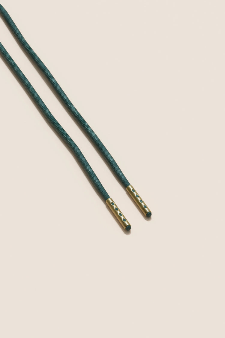 Senkels Pine Green 2.5mm Round Waxed Shoelaces with Brass Aglets