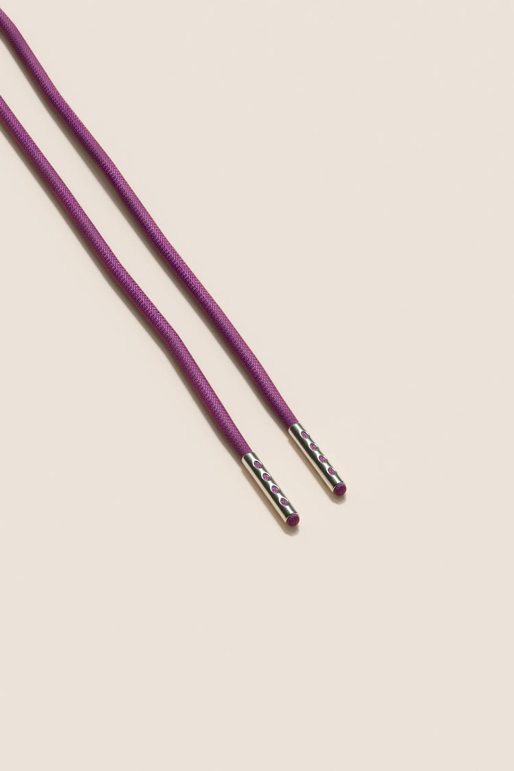 Senkels Plum 2.5mm Round Waxed Shoelaces with Nickel Aglets