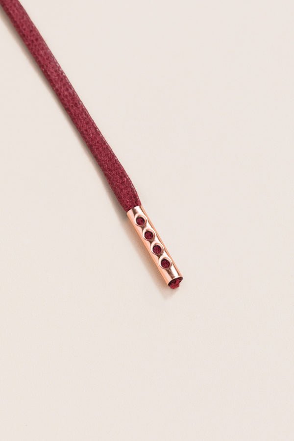 Bordeaux - 4mm round waxed shoelaces for boots and shoes made from 100% organic cotton - Senkels