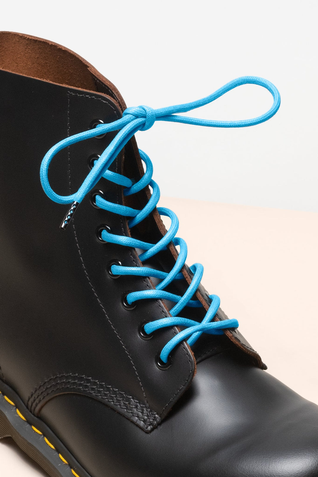 Petrol Blue - 4mm round waxed shoelaces for boots and shoes made from 100% organic cotton - Senkels