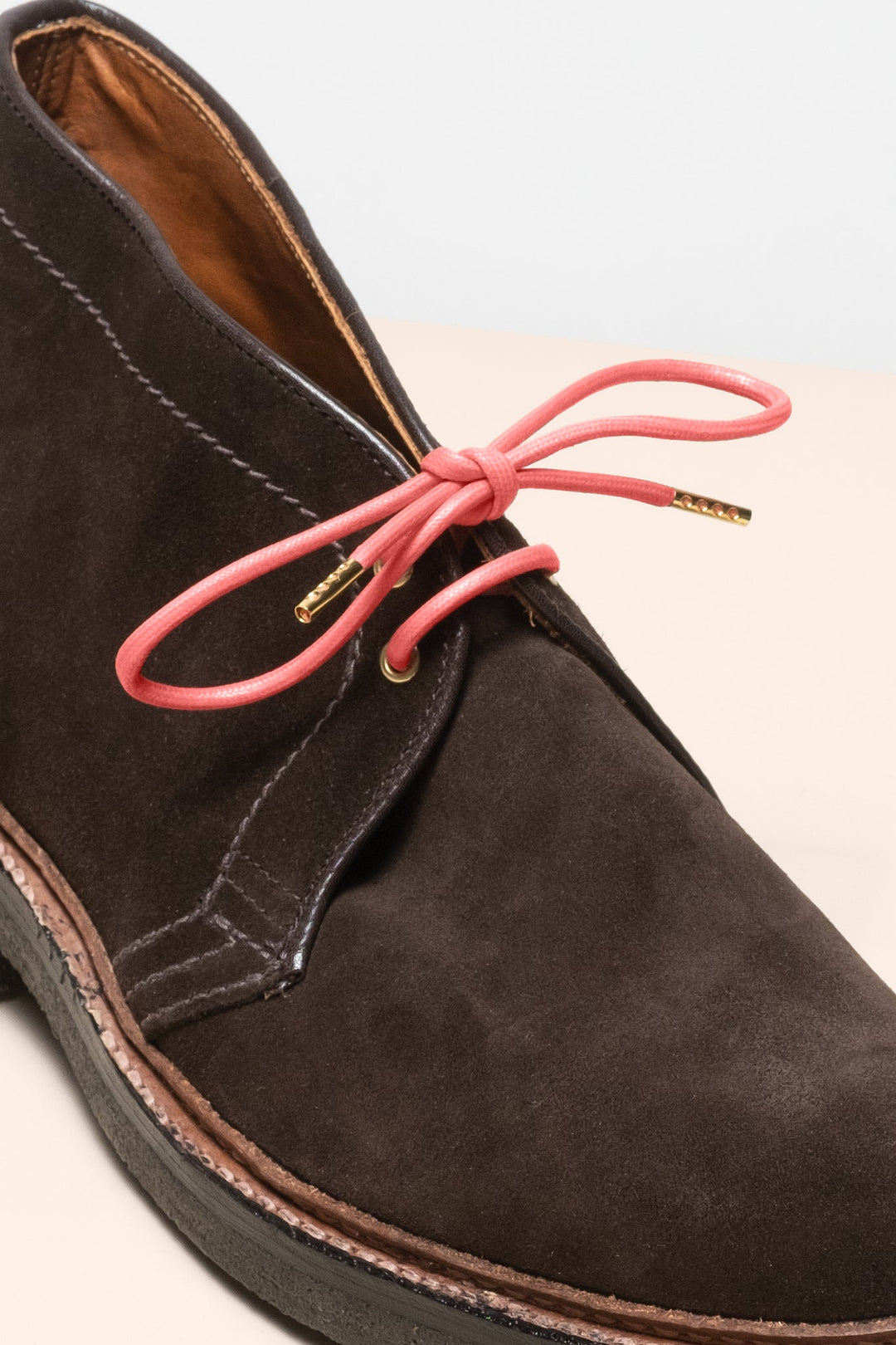 Salmon - 4mm round waxed shoelaces for boots and shoes made from 100% organic cotton - Senkels